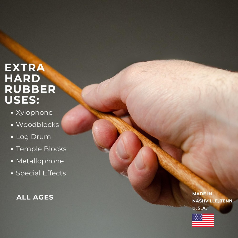 Timber Drum Co. Percussion Mallets — MADE IN U.S.A. Single Pair, Hunter Green