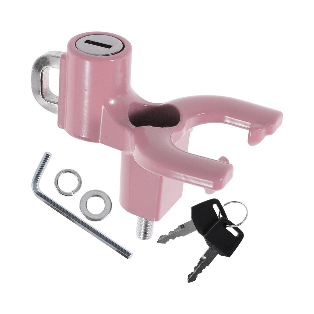 Double Metal Fork Hook for Motorcycle 1 Set Light Pink