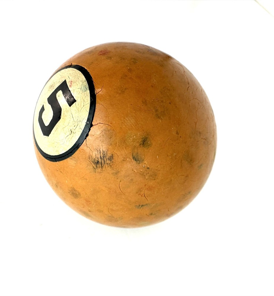 Vintage Clay #5 Solid Orange Pool Billiards Ball