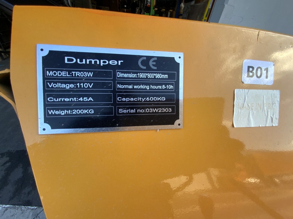 2023 TRANER TR03W Dumpster Electric