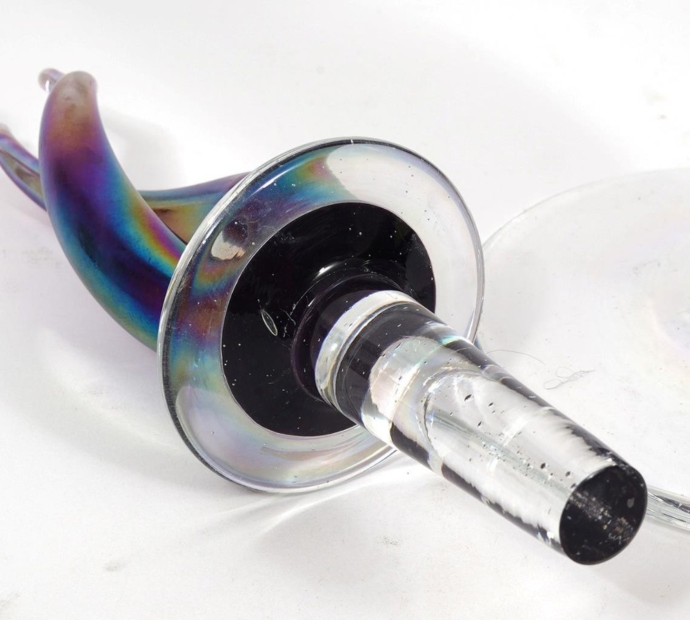 Igor Muller Large Decorative Iridescent Curly Perfume Bottle, 16 1/4"