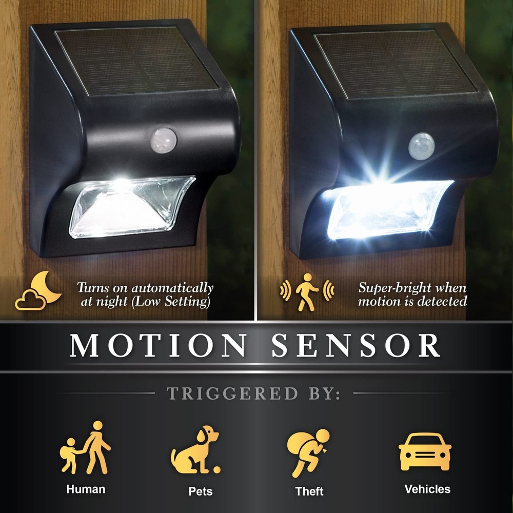 Classy Caps SL133 Solar Motion Sensor Deck & Wall Light, White