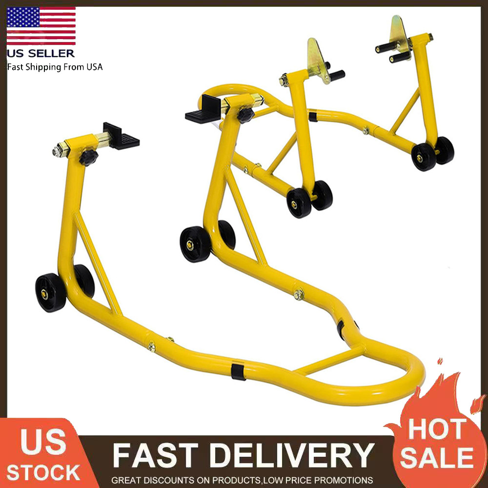 900lbs Motorcycle Front Rear Combo Stand Lift Swingarm Spool Paddock Stand Set