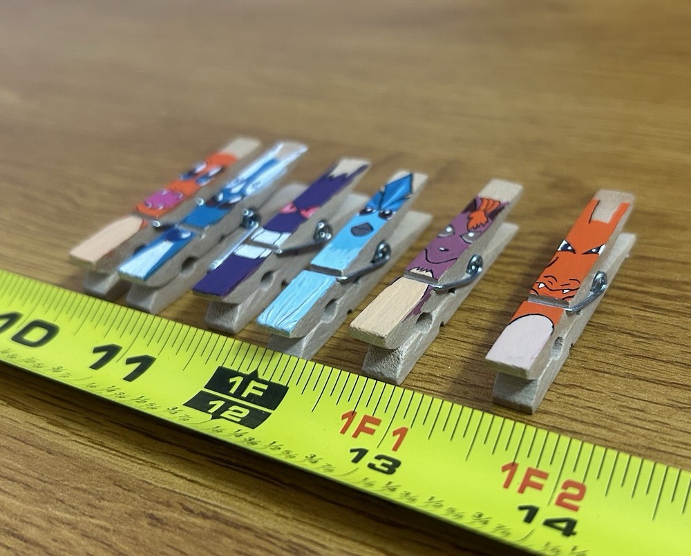 Hand painted Pokémon Mini clothespins