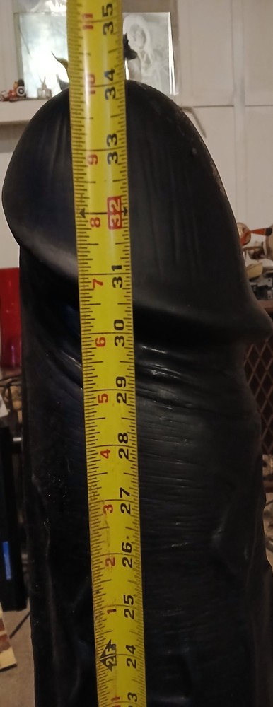 HUGE BLACK PENID 35" black rubber penis