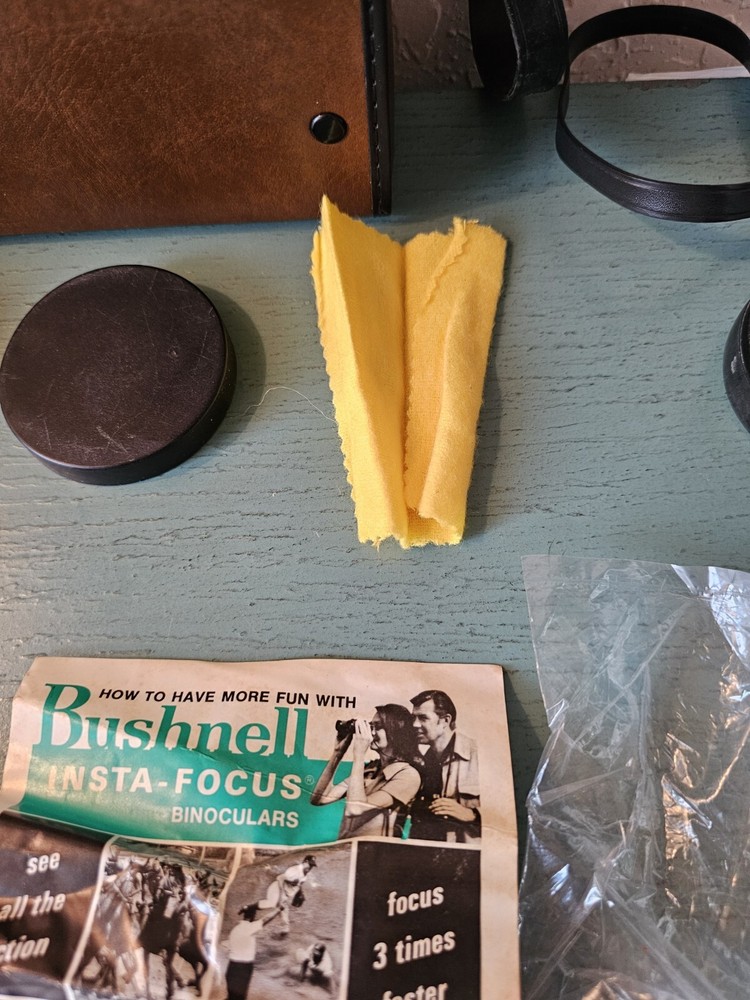 Vintage Bushnell InstaFocus 10x50 Binoculars W/Case, Inserts, Caps, Etc