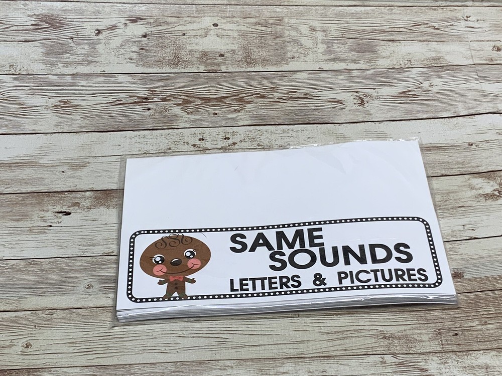 Gingerbread Boy - Themed Learning Centers - Same Sounds Letter & Pictures