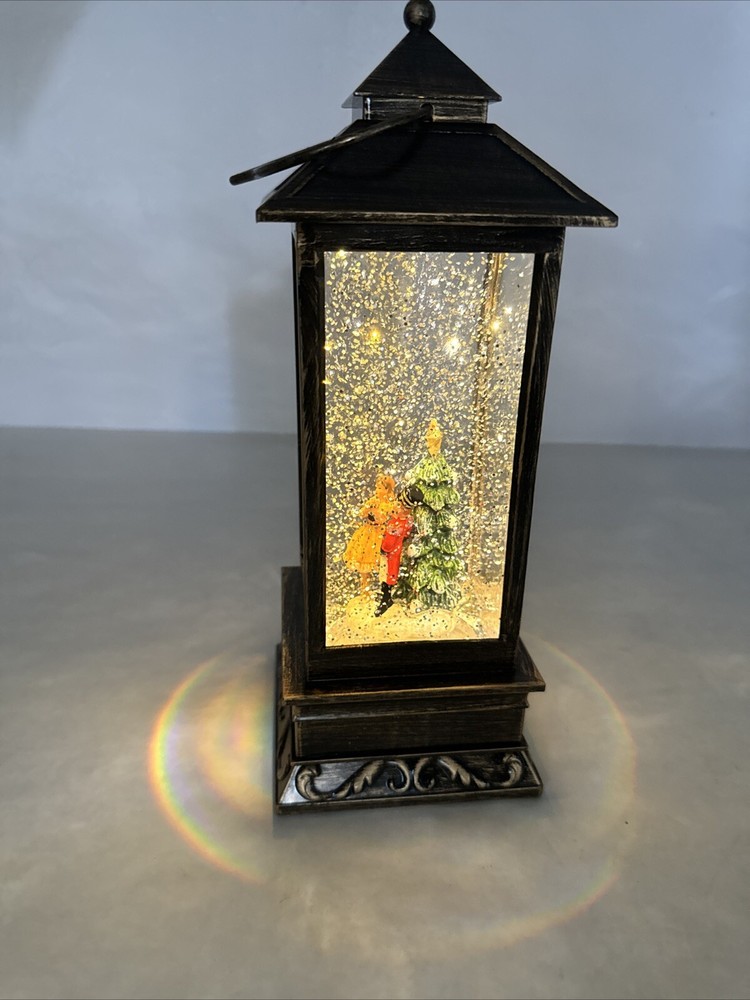 RAZ Imports Santa Decorating Tree Lighted Water Lantern Lighted