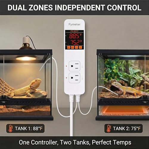 Digital Temperature Controller Dual Probe Reptile Thermostat PY-20TT-10A