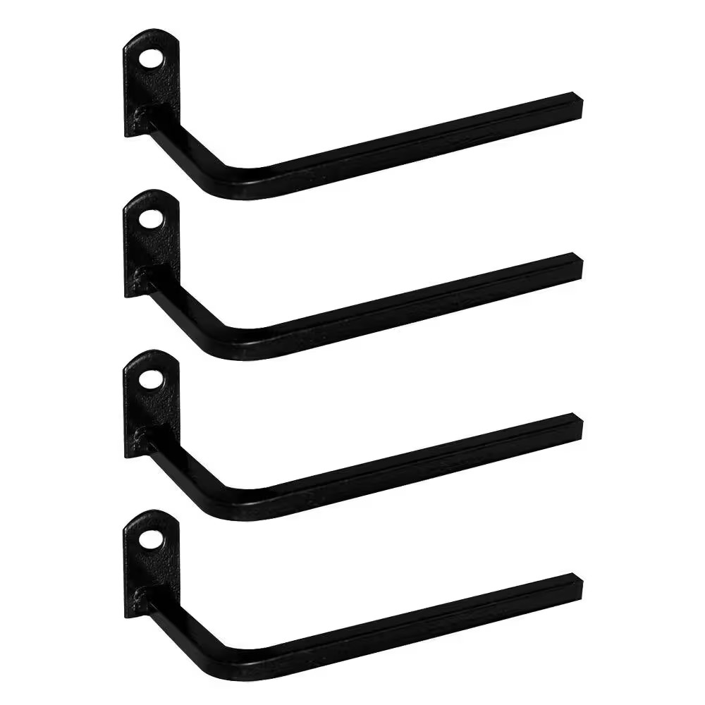 3 In. Black Projection Brackets with Screws (4-Pack)