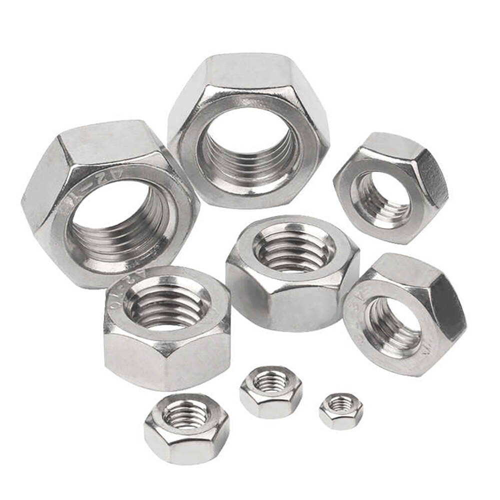 Whitworth (BSW) Thread Hex Full Nuts - 304 A2 Stainless Steel Multiple Sizes
