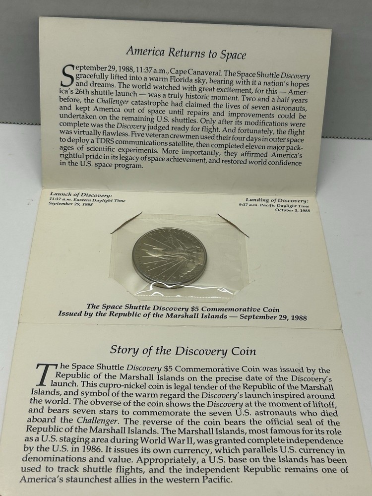 $5 Dollar Coin Launch Of Space Shuttle Discovery NEW