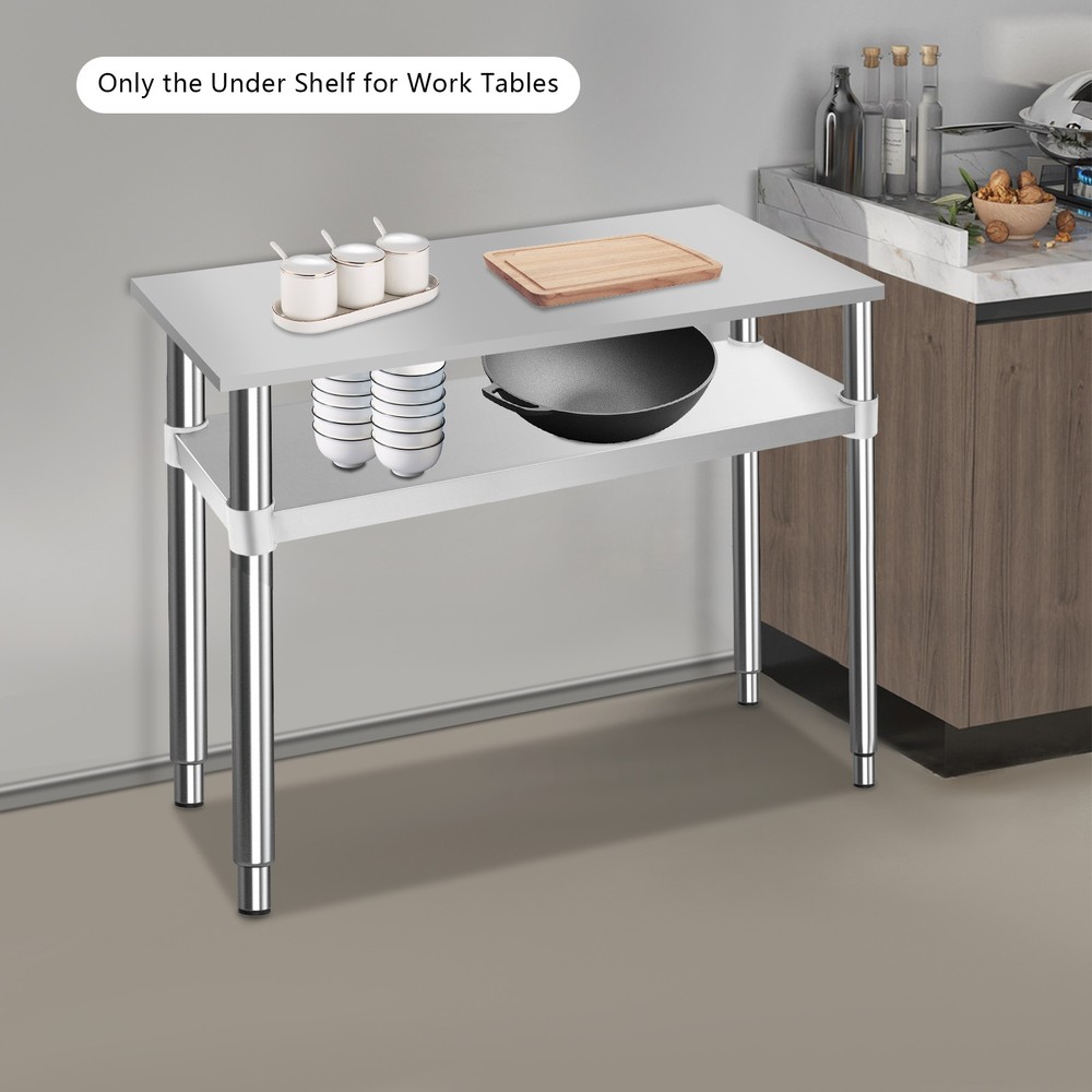 Under Shelf Stainless Steel Worktable Below Rack Storage Board Max. 100kg Load