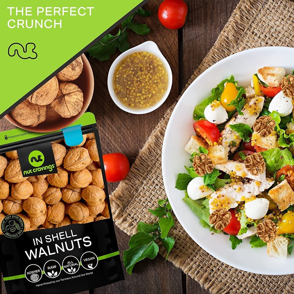 Nut Cravings - Raw Walnuts In Shell, Whole, (32oz - 2 LB) Packed Fresh in...
