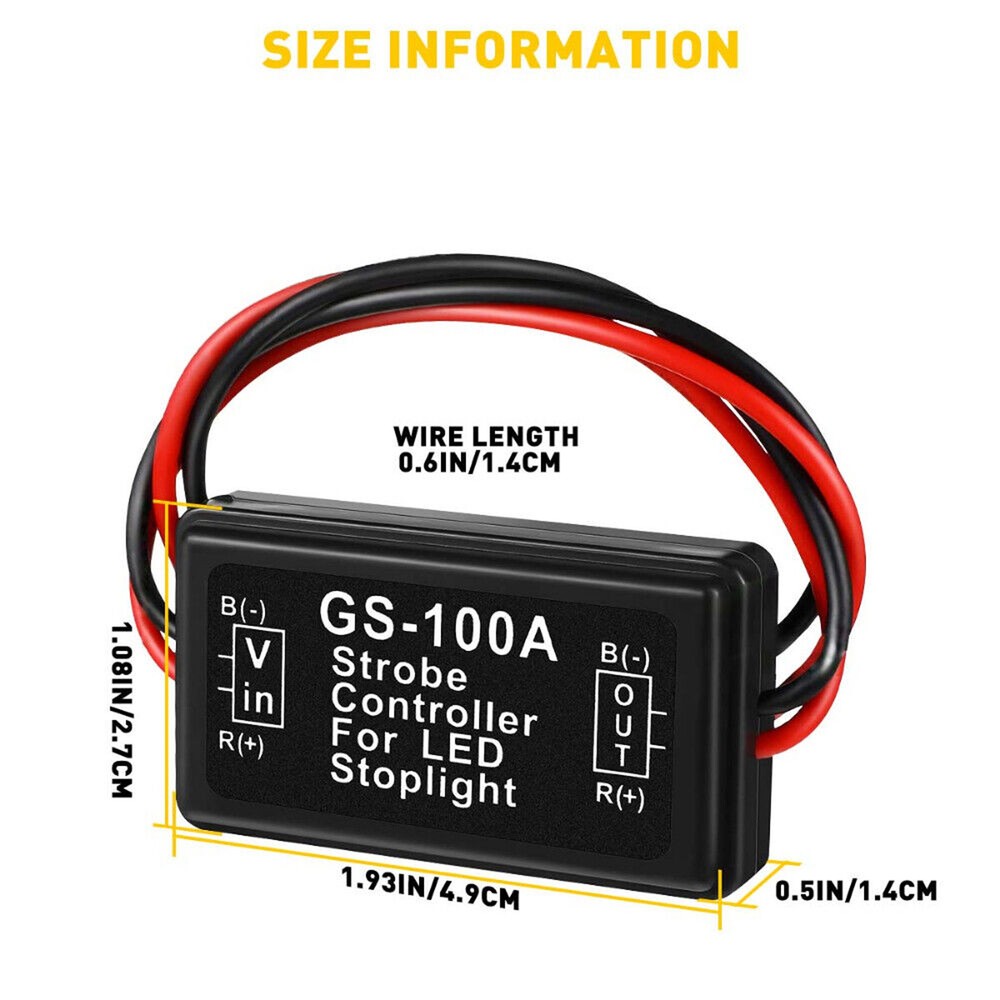 GS-100A Flash Strobe Controller Flasher Module Box For LED Brake Stop Light Lamp