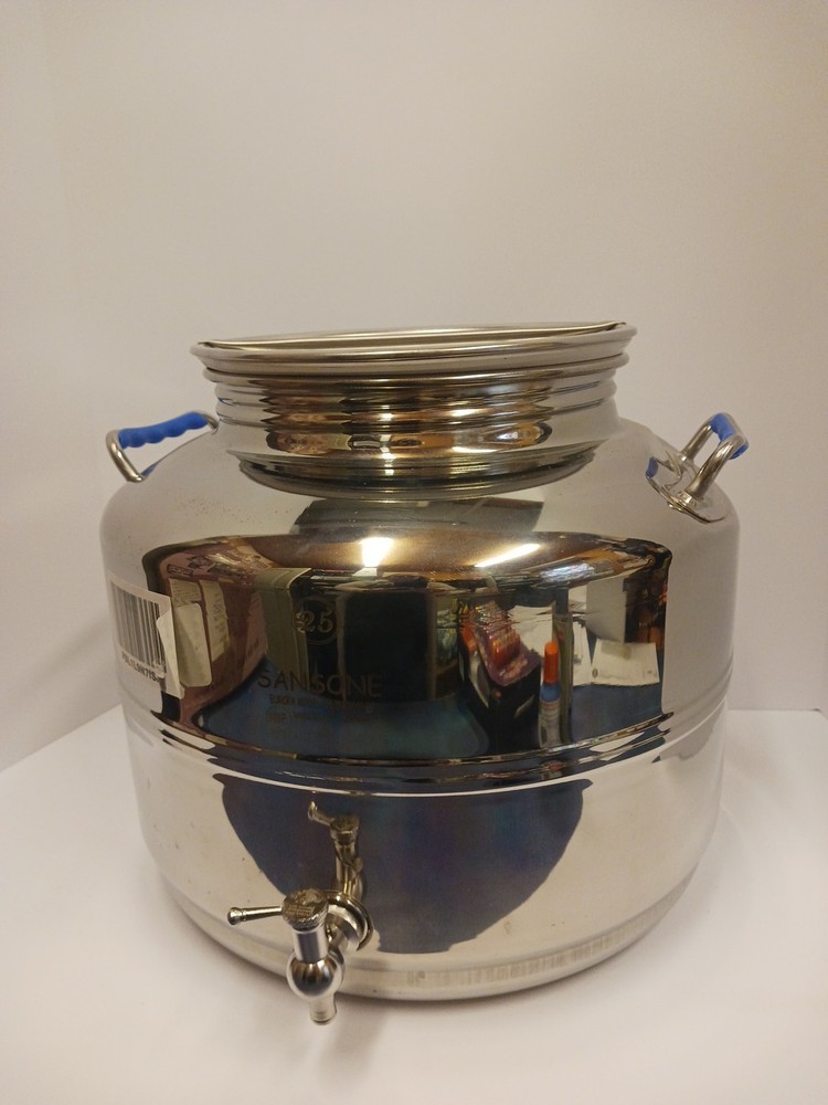 SANSONE 25 Liter Stainless Steel Water/Oil Dispenser Europa Inox 18/10 Has Spout