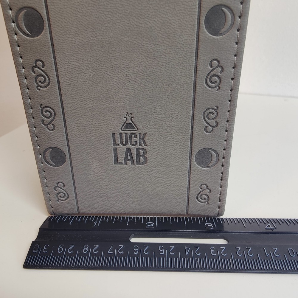 Luck Lab Leather Tarot Card Deck Box Case Gray Moon Symbol