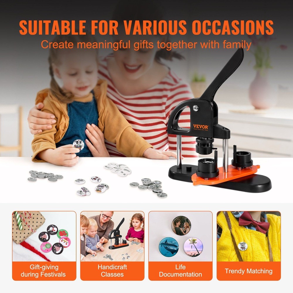 25mm Button Device with 500 Items, Panda Pattern Book and Smooth Operation