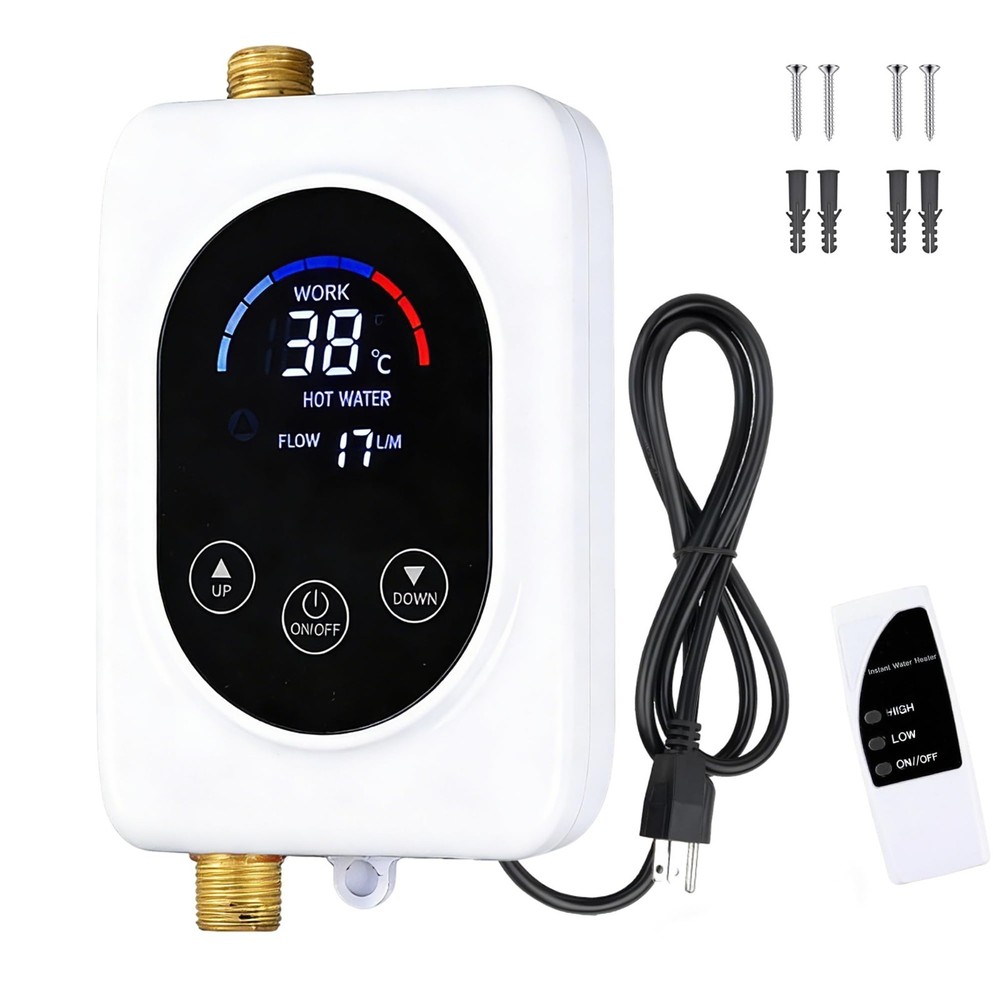 Electric Tankless Water Heater 3000W - Instant Hot Water Under Sink with Remote