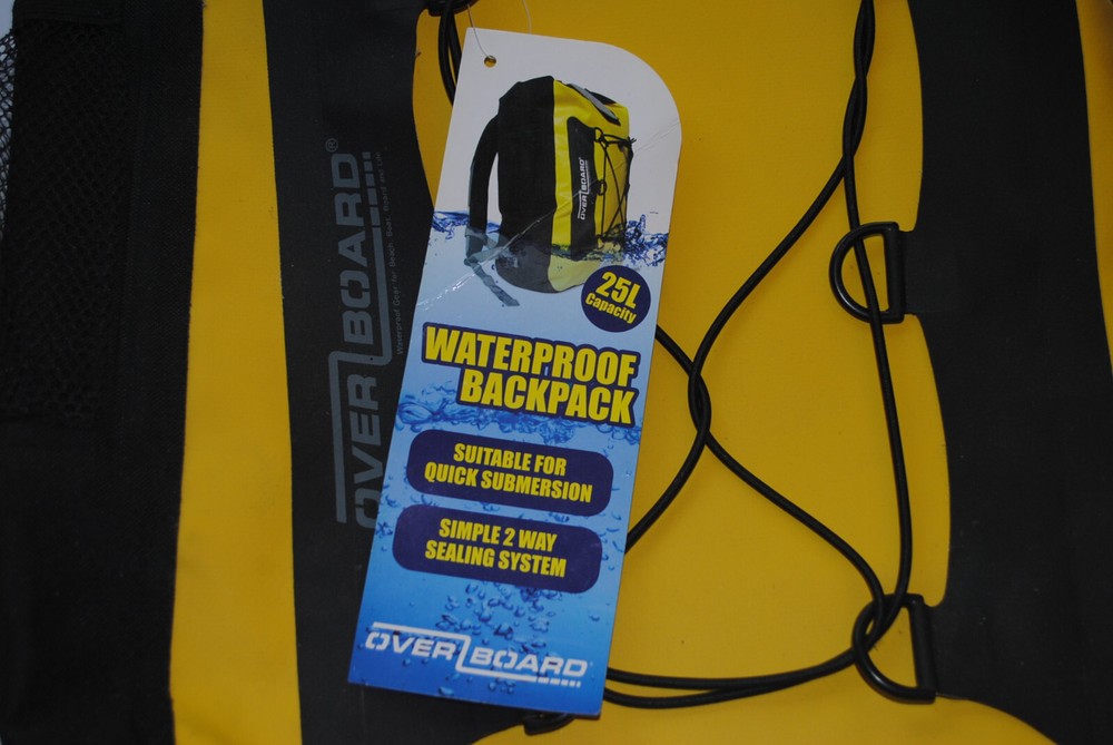 Overboard 25L Waterproof backpack NEW with tags Yellow/black