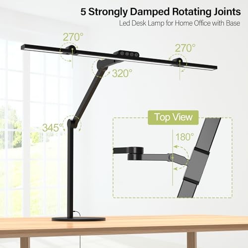 Architect Desk Lamp with Atmosphere Lighting, Adjustable Led Desk Light Black