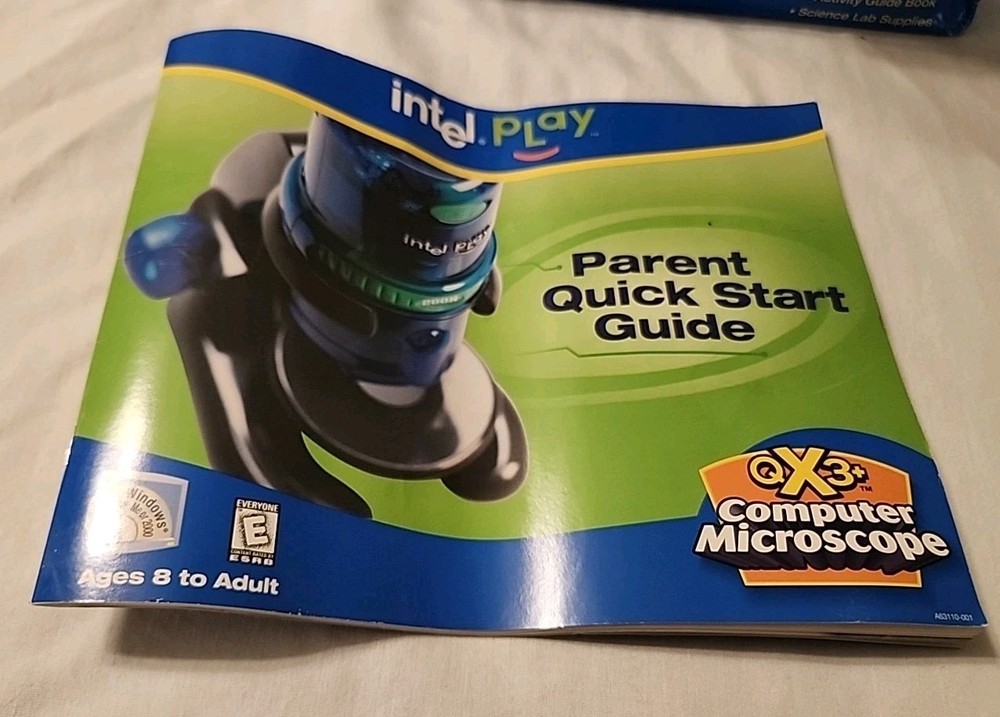 Intel Play QX3+ Computer Microscope 8 & Up includes an activity guide book