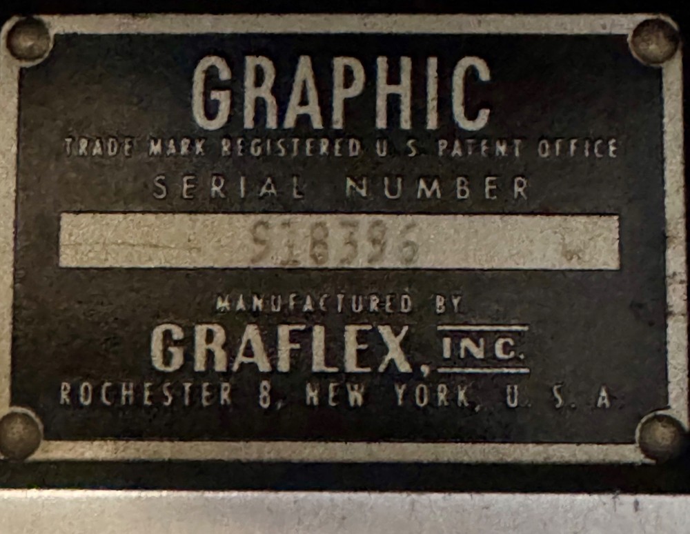 1956 Graflex Crown Graphic, 4x5 coupled range finder camera
