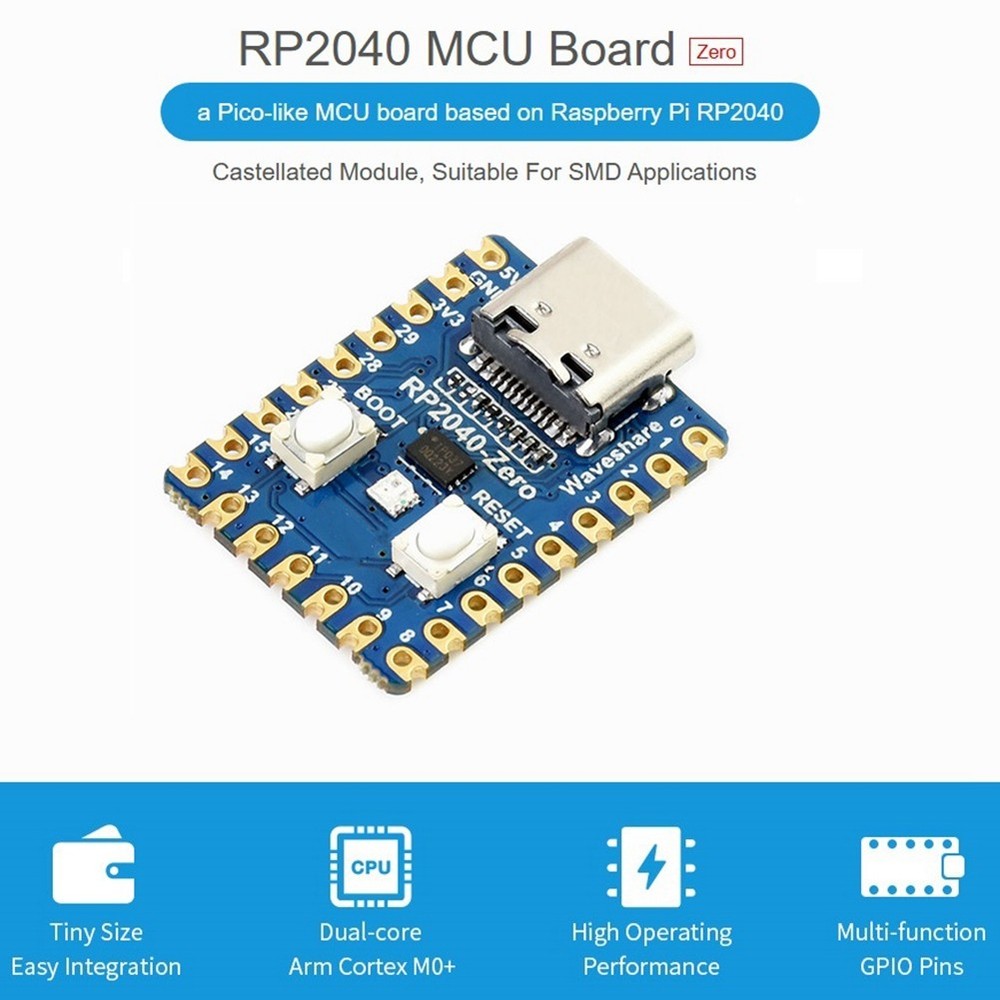 RP2040-Zero Microcontroller Development Board for RP2040 Dual Core 8877