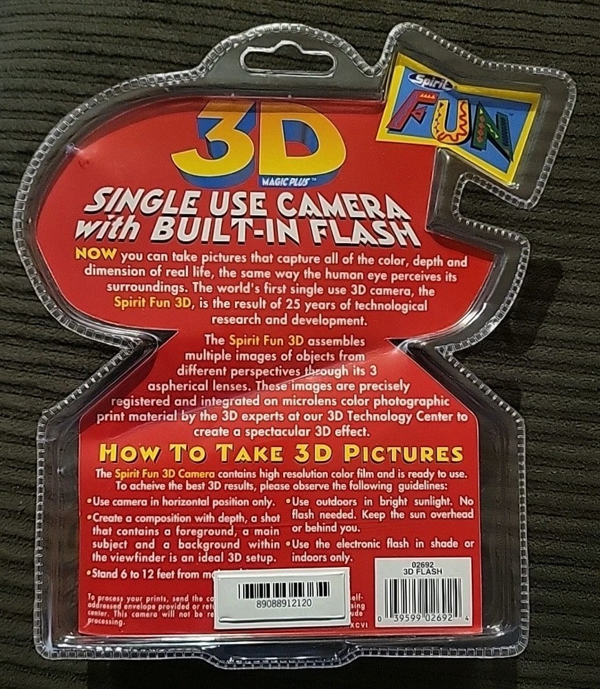 Spirit Fun 3D Magic Plus Single Use Camera