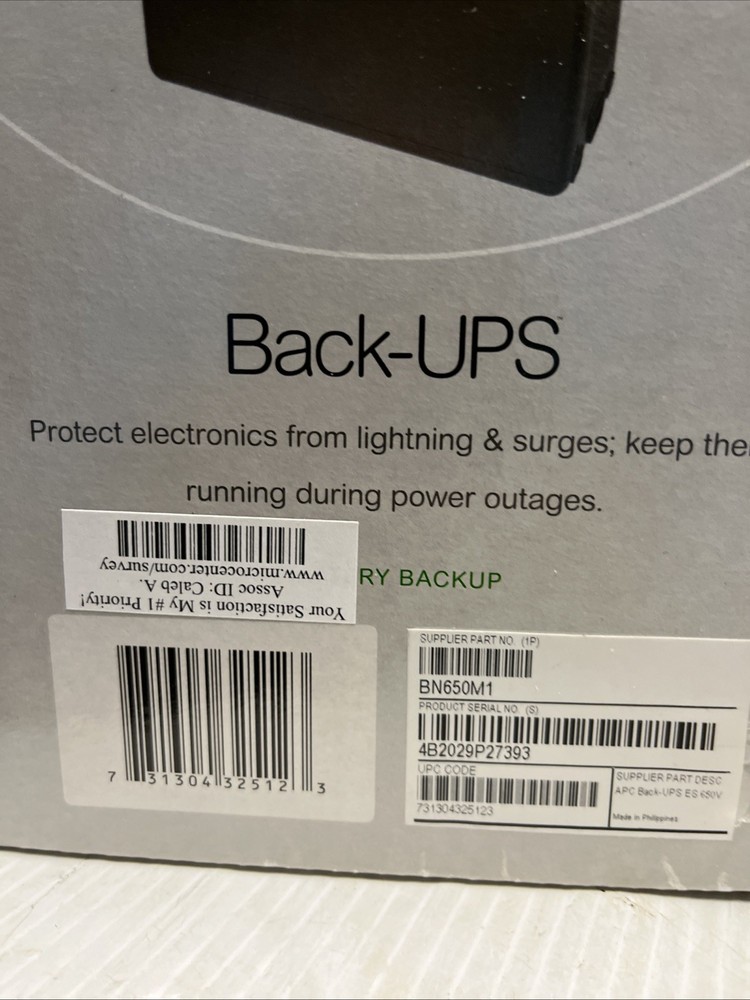 APC 650 VA battery back up BN650M1 Surge Protector