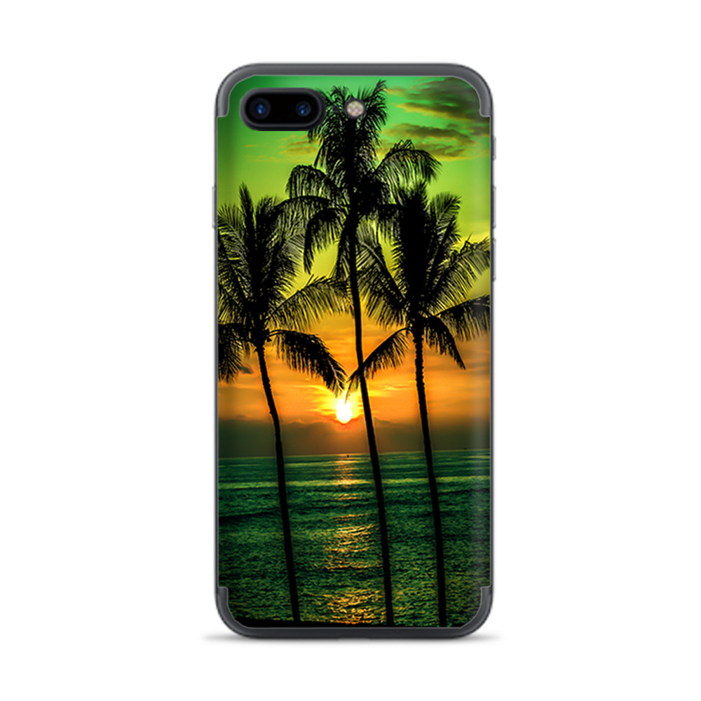 Apple iPhone 7 / 8 Plus Skins Decal Wrap Sunset Palm Trees Ocean
