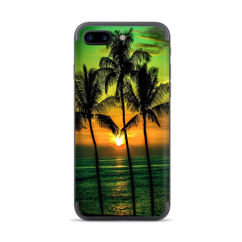 Apple iPhone 7 / 8 Plus Skins Decal Wrap Sunset Palm Trees Ocean
