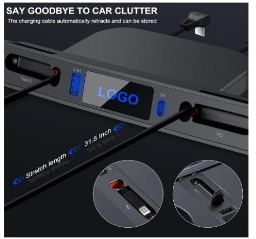 Charging Hub for Tesla Model 3/Y Compatable for 2021-2024