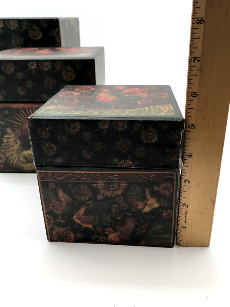 Bob’s Boxes Rise and Shine Rooster 3 Square Decorative Nesting Boxes