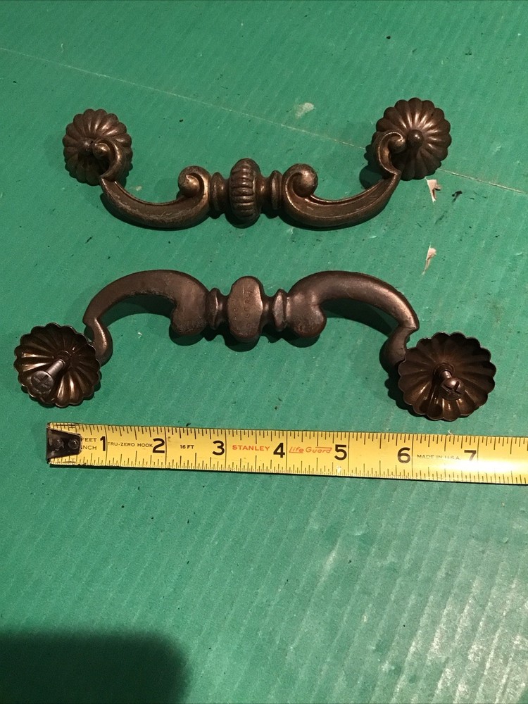 (2) Original Bernhardt Heavy Cast Brass Drop Bail Drawer Pull BS1 40079 Handle