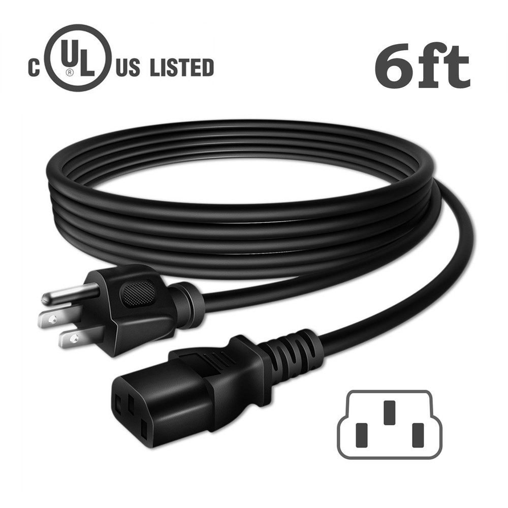 6ft UL AC Power Cord For Paleclouds VPM-001 Vibration Plate Exercise Machine