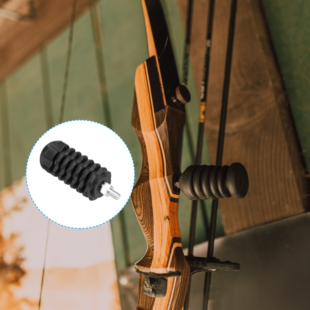 Rubber Archery Compound Bow Stabilizer Dampener Extension, Black 2pcs