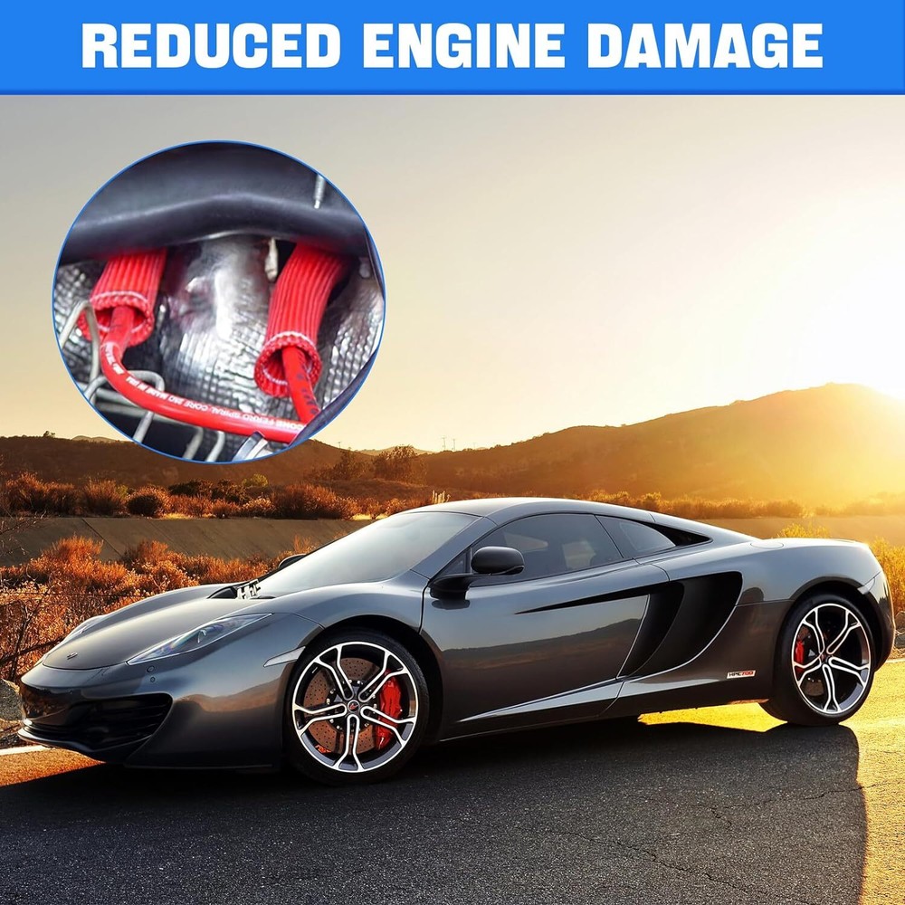 8 Spark Plug Boot Protector 2500° Spark Plug Heat Sleeve Wire Covers Header Boot