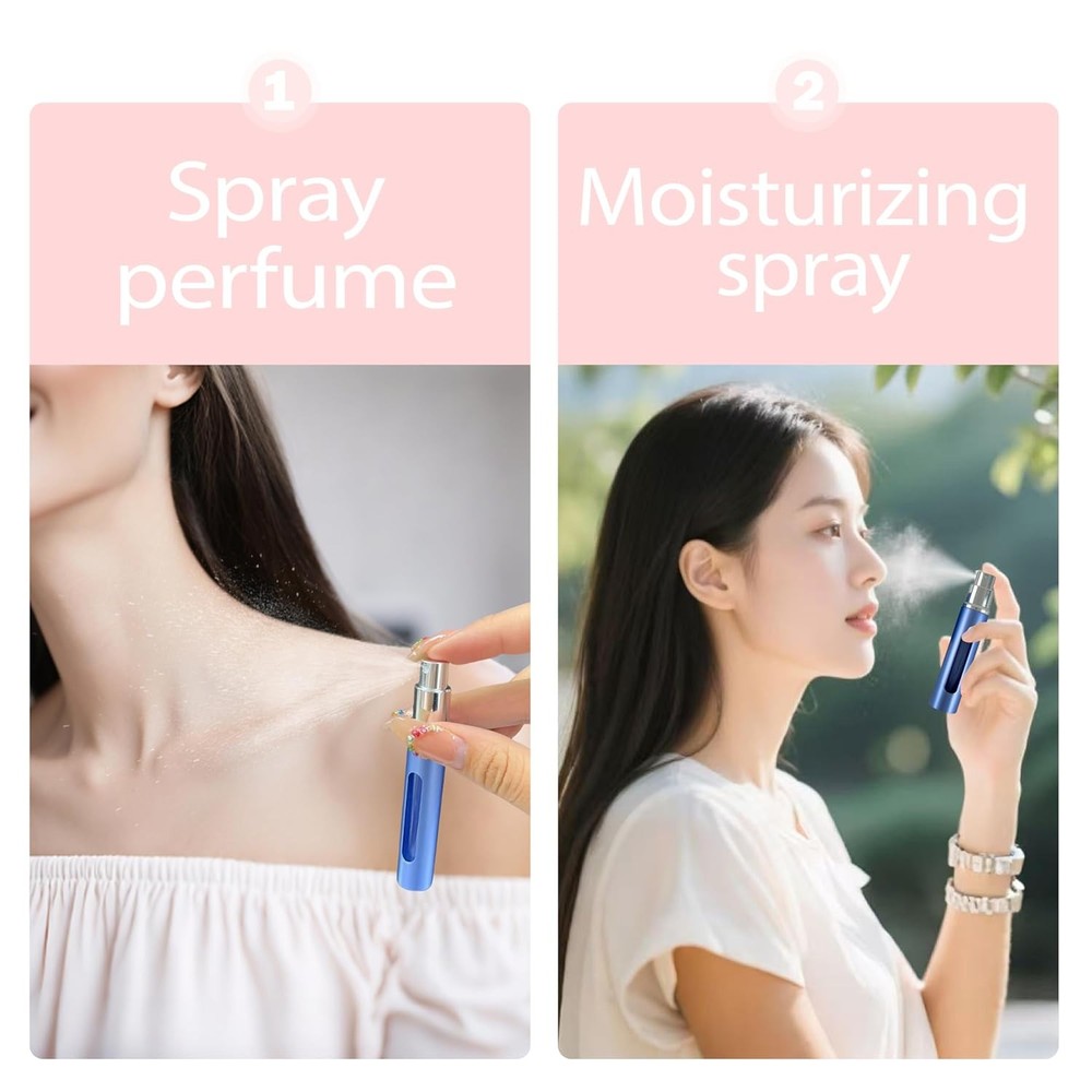 2 Pack Refillable Mini Perfume Atomizer Bottle，Portable Separate Bottles，Tra