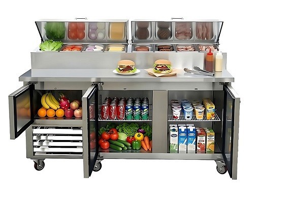 Leader 72"  Mega-Top Pizza Prep Table