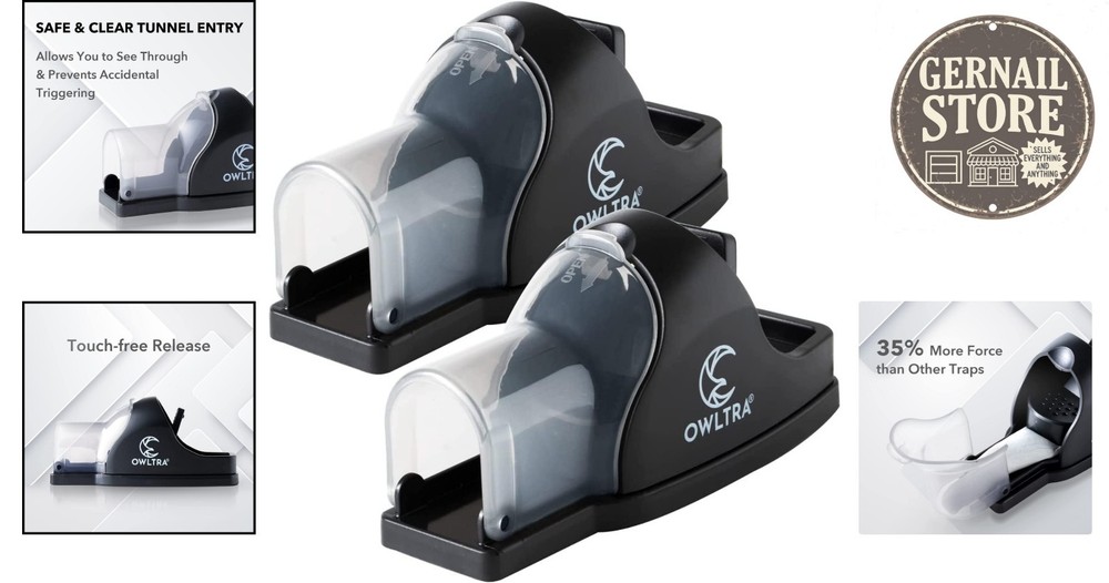 Humane 2-Pack Touch-Free Snap Mouse Trap with Clear Tunnel - Instant Solution