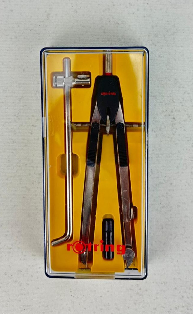 Precision Drafting Compass Set Rotring 530126 w/ Original Case Germany