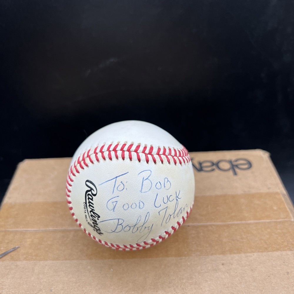 Vintage Bobby Tolan Autographed Baseball
