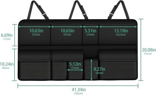 Hanging Car Organizer Trunk Back Seat Trunk Organizer Foldable Cargo Storage