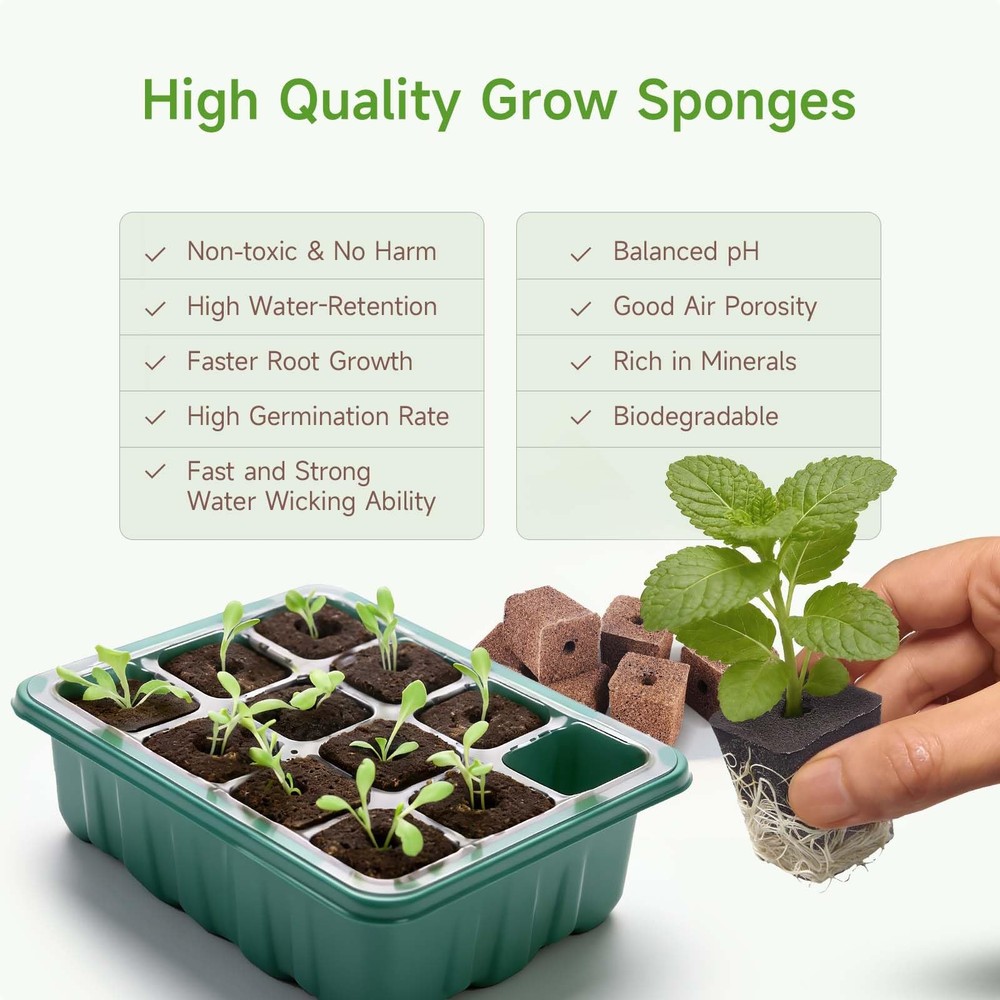 50 Pack Hydroponics Grow Sponges -Square Sponge Replacement Part Replacement ...