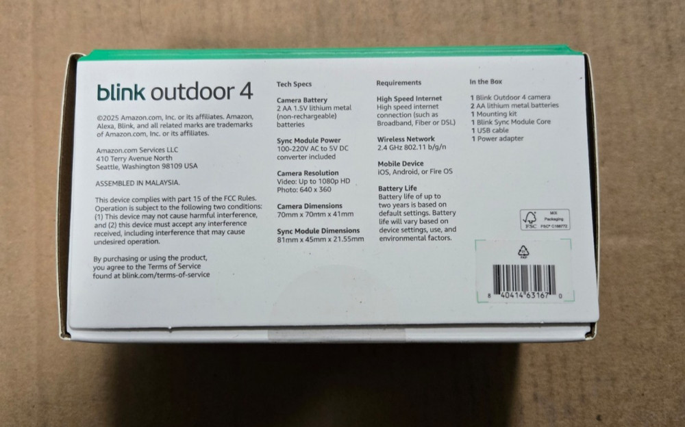 Blink Outdoor 4 Wireless Camera Security System with Sync Module New in Box