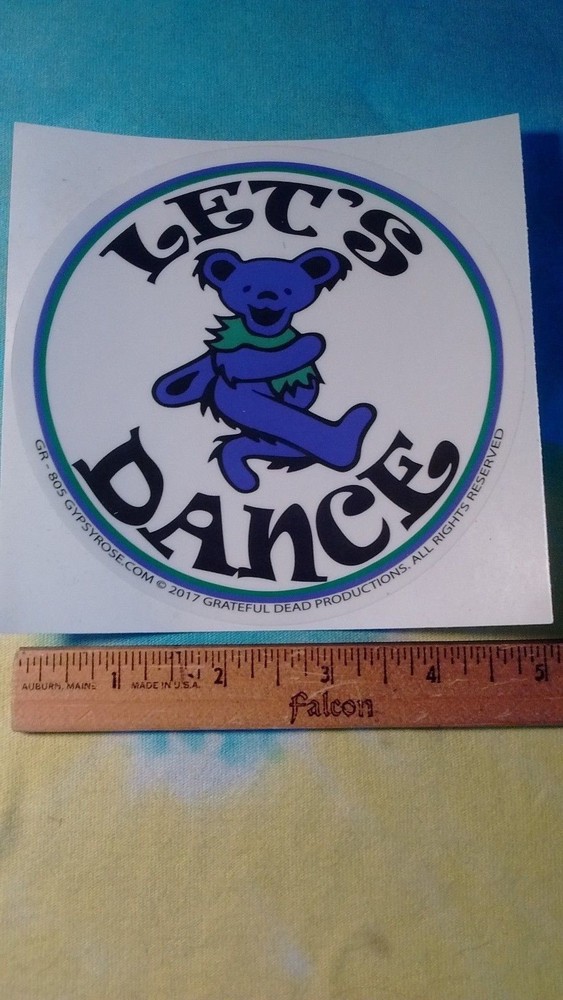 Grateful Dead Purple Dancing Bear Let's Dance 5 Inch Window Sticker