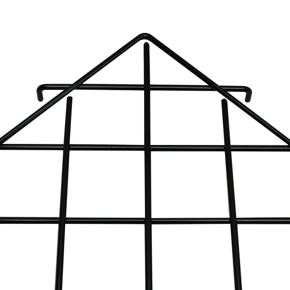 2 Pc - Black Corner Triangle Wire Grid Shelf Slat Grid Panel 24 x 24 x 32