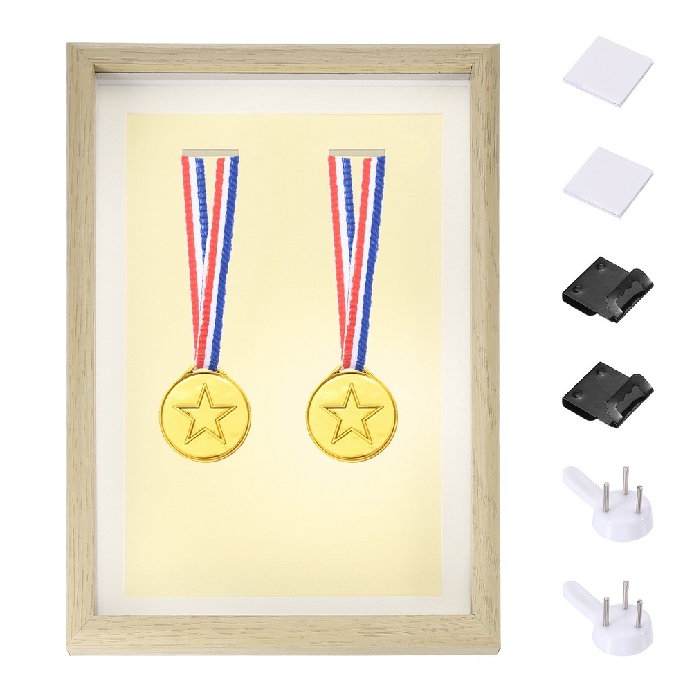 13x9\" Vertical Shadow Frame for Stickers Push Pins, White
