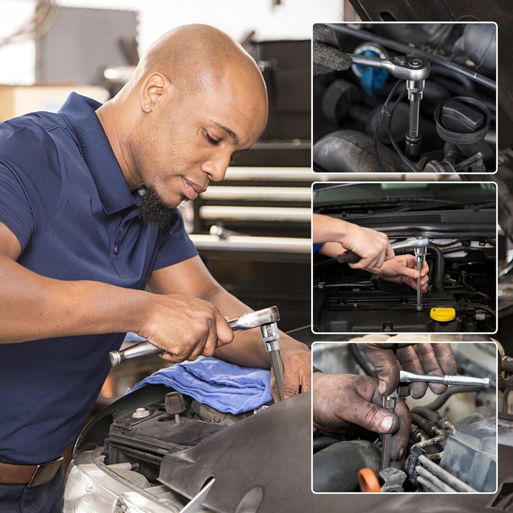 Durable Chrome Vanadium 20PC Allen Hex Bit Socket Set with Protective Case